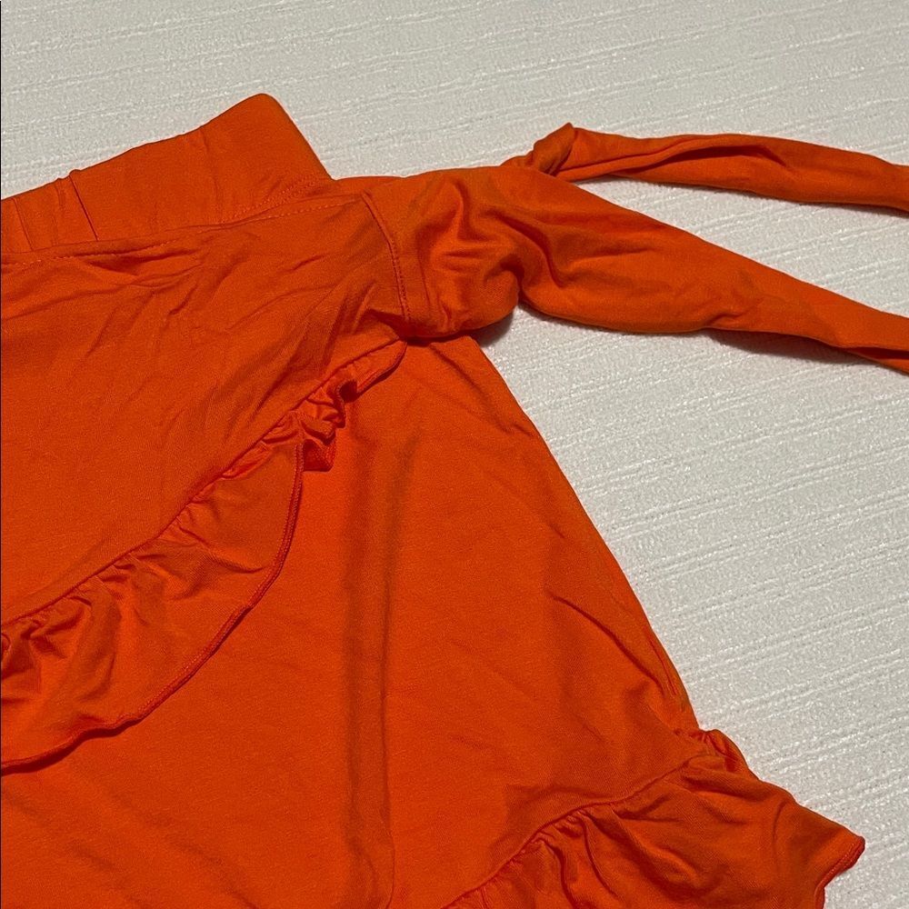 HALARA Orange Ruffle Wrap Skort - Picture 4 of 6